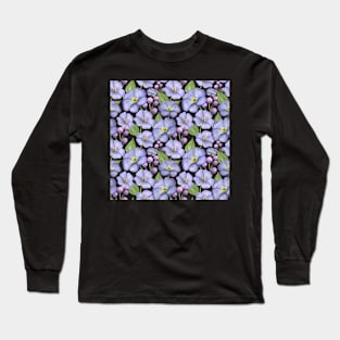 Blue Watercolour Floral Long Sleeve T-Shirt